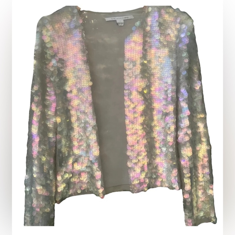Diane von Furstenberg Multicolor/Silver Sequin Top
